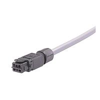 HARTING 33500300201020 Rectangular Cable Assemblies Han 1A 3+PE IP65 single ended Cable Assembly, unshielded, female, snap-in version, 4x14AWG, PVC gray, 2.0m