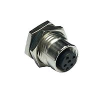 Amphenol LTW MSAS-03PFFS-SF8002 Sensor Cables / Actuator Cables M12 Circular Metric Connector, A Code, Metal, 4A, 03 pins, Female Connector, Female Contact, Hexagonal, M16*1.5, Screw Thread, Solder, Receptacle, Front Fastened, Panel Thickness 4.5, IP68 / IP69K