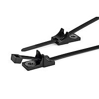 HellermannTyton 156-00406 Cable Ties with Mounts PA66HIRHS, BLACK, 100/BAG