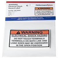 HellermannTyton 596-00660 Solar Label Solar Label, WARNING ELECTRICAL SHOCK HAZARD, 3.75" x 2.0", VL, Orange, 10/pkg