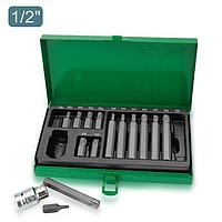 TOPTUL GAAD1506 15PCS 1/2 inch DR. Hex Shank Star Insert Bit Set