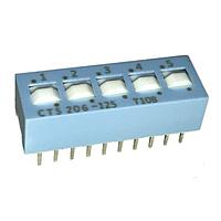 CTS Electronic Components 206-125S DIP Switches 5 switch sections SPDT