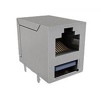 Amphenol Commercial Products RJE361882303 Modular Stacked 8P8C RJ over USB Type A 2.0 Shield
