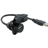 Amphenol Socapex USBAPSCC2210A USB 2.0 USB AFldSqFlngRcptw/ SelfClsCapUSB-A 1mCS