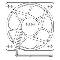 Sunon PF75301B1-1B00U-A99 DC Blower DC Blower, 75x75x30mm, 12VDC, Ball, Lead Wires, Auto Restart