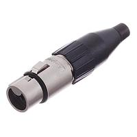 Amphenol Audio AC4FJ Cable Connectors 4 Pole XLR Cable Conn Female Machined Contacts Large Cable Clamp Nickel Finish