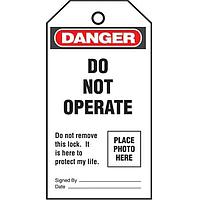 Panduit PST-3 Safety Sign Self-LAM Photo Tags 3x5.75 wit