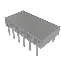 Samtec BCS-106-L-S-HE Sockets Pass-Through Socket Strip, 0.100" pitch