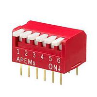 APEM NDPL06V DIP Switches DIP SWITCH DP PIANO STYLE