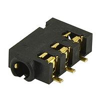 Same Sky (formerly CUI Devices) SJ-25014A-SMT-TR Phone Connectors 2.5mm gold terminal 4 conductor 0 switch