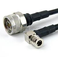 Fairview  FMC0123240LF N Male to RA QMA Male Cable LMR-240 Coax with Times Microwave Connectors and RoHS