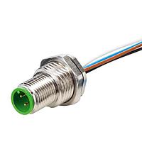 Murrelektronik 7000-19165-9790050 Connectors M12 MALE FLANGE PLUG A CODED REAR MOUNT, PP-wires 12x0,14 0.5m