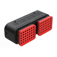 Amphenol SINE Systems ARC16-70SD-P013 Plug 70 Position Plug, Socket, Contact Size Size 16, Jackscrew, Bonded Front Seal, Keyed D, Standard Diameter Rear Seal (Red), Black Body, Dustcap Included