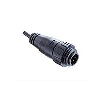 Amphenol LTW PWF-04AMMM-SL7A03 Specialized Cables Power, PWF, Plastic, 12A, 04 pins, Male Connector, Male Contact, Straight, Screw Thread, Overmolded, Length 3000mm, IP67