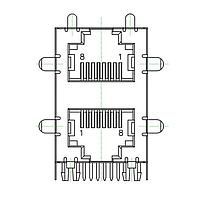 Amphenol Commercial Products RJE302881110 Stacked Stacked, 2x1, 8P8C, Shielded, No LEDs