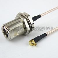 Fairview FMC1119315 N Female Bulkhead to RA MMCX Plug Cable RG-316 Coax