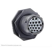 Eaton Souriau-Sunbank UTSX714E18SY Receptacles Jam nut receptacle, without backshell, with 18 female solder contacts, IP68/69K in unmated conditions, keying Y