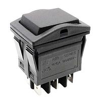 E-Switch RB546A1100 Rocker Switches Rocker, 16A, DPDT, (On)-Off-(On), Panel Mount, Snap-In