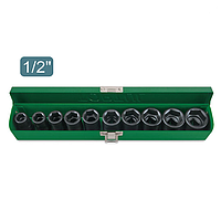 TOPTUL GEAD1001 6PT Flank Impact Socket Set (10pcs, 1/2")