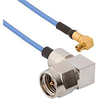 Amphenol SV Microwave 7032-7238 RF Cable Assemblies SMPM F R/A to SMA M for .047 Cbl OAL 12"