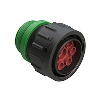 Amphenol SINE Systems AHDP06-24-07PN-STA Connectors 7 Position Plug, Pin, Shell Size 24, Normal Diameter Seal (Green), Small Thread Adapter