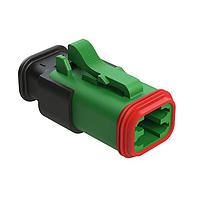 Amphenol SINE Systems AT06-4S-SR02GRN Plug 4 Position, Plug, Socket, SR02 Strain Relief (Reduced Diameter Seal), Green Body