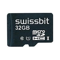 Swissbit SFSD032GN1AM1MT-I-6F-21P-STD MicroSD Cards Industrial microSD Card, S-58u, 32 GB, 3D PSLC Flash, -40C to +85C