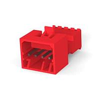 AMP Connectors - TE Connectivity 647000-4 Plug Housing MTA 4P POSTED WHT W/RED STRIPE