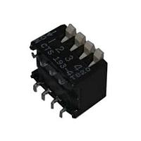 CTS Electronic Components 193-4MSRN DIP Switches SURFACE MOUNT, SIDE ACTUATED, GOLD DIP SWITCH, 4-POLE, MEDIUM ACTUATOR, BOTTOM SEAL, REEL
