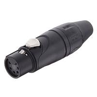 Amphenol Audio AX5FB Cable Connectors 5 Pole Socket F Plug XLR AX AudioCable Conn Black finish stnd contact plating