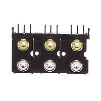 Same Sky (formerly CUI Devices) RCJ-61343434 PCB Mount Jack RCA jack, 6P, 2 x 3, rt, through hole, YL/WH