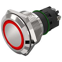 EAO 82-6152.11A4 Indicator Actuator 82-6152.11A4.Illuminated pushbutton.momentary.22 mm.stainless steel.flush/flat.ring.red/green.24 V.screw terminal