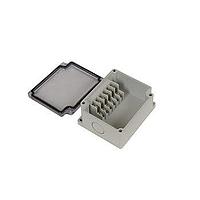 Bud Industries PTT-10680-C Terminal Block Junction Box 6 Side Terminal Blocks with Clear Cover (3.6 X 3 X 1.7 In)