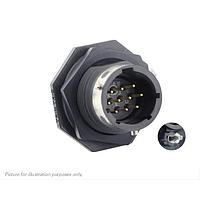 Eaton Souriau-Sunbank UTGX712D10P32 Receptacles Jam nut receptacle & hold down clips,without backshell, with 10 male PCB contacts, IP68/69K in unmated conditions