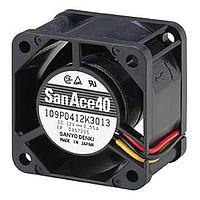 Sanyo Denki 109P0424R3023 Axial DC Axial Fan, 40x40x28mm, 24VDC, Groove for Lead, cUL/TUV Certified