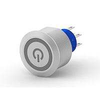 Alcoswitch - TE Connectivity 3-2317658-0 Pushbutton Switches AV25 DPL 3A MOVING RING POWER BLUE 24V