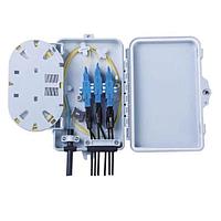 Bud Industries FBR-11606 Distribution Box Fiber-Optic Distribution Box, 6-Core (7.3 X 4.6 X 1.6 In)