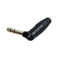 REAN RP3RC-BAG-D Phone Connectors STEREO 1/4 RA PLUG BLACK/TIN - BULK