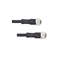 Amphenol LTW MSAS08FL-SASFL-SB010 Sensor Cables / Actuator Cables M12 Circular Metric Connector, A Code, Metal, 2A, 08 pins, Female Connector, Female Contact, Straight-to-Straight, Screw Thread, Overmolded Double Ended, Length 10000mm, IP68 / IP69K