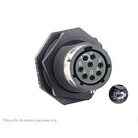 Eaton Souriau-Sunbank UTGX712D8SW32 Receptacles Jam nut receptacle & hold down clips,without backshell, with 8 female PCB contacts, IP68/69K in unmated conditions, keying W