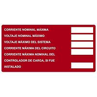 HellermannTyton 596-00817 Solar Label Solar Label, Printable, Spanish, DC Module, 4.0" x 2.0", PET, Red, 50/roll