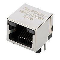 Taoglas TMJPD561188AG1A5DB6 Modular Connectors / Ethernet Connectors Pure RJ45, 1x1, Shielded, w/LED, Tab Up, THT, 30 micro-in, Industrial grade