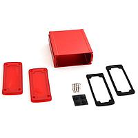 Bud Industries EXN-23357-RDP PCB Enclosure Extruded Aluminum Enclosure Red with Plastic Cover (2 X 4.5 X 4.7 In)