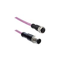 Amphenol LTW MSAS05ML-SASFL-SJ010 Sensor Cables / Actuator Cables M Series Sensor Connector, M12, A Code, Metal, 4A, 05 pins, Male Connector, Male Contact, Straight-to-Straight, Screw Thread, Overmolded Double Ended, Length 10000mm, IP68