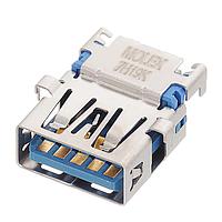 Molex 48398-0003 USB Type A Connectors USB 3.0 F/A RVS RA REC CH=-2.04 15u'