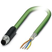 PHOENIX CONTACT 1423705 Ethernet Cables / Networking Cables Network cable  PROFINET CAT5 (100 Mbps)  EtherCAT<sup> CAT5 (100 Mbps)  4-position  PUR/FRNC halogen-free  green RAL 6018  shielded (Advanced Shielding Technology)  Plug straight M8 / IP67  coding: D  on free cable end  cable length: 5 m