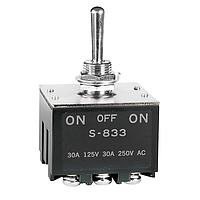 NKK Switches S833/U Toggle Switches 3PDT ON-OFF-ON SCREW TERMINALS 30A W/UL