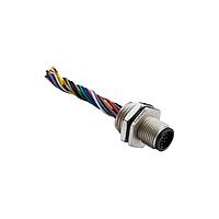 Amphenol LTW M12A-10PMMS-SH8C20 Sensor Cables / Actuator Cables M12 Circular Metric Connector, A Code, Metal, 1.5A, 10 pins, Male Connector, Male Contact, Hexagonal, Screw Thread, Solder, Receptacle With Cable/Wire, Length 200mm, IP68 / IP69K