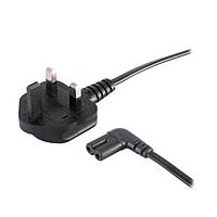 Same Sky (formerly CUI Devices) AC-2-C7-R-L-G UK AC Power Cord AC Cord UK, C7 for C8 inlet RA, HO3VVH2-F 0.75MM/2, 3M, Dark Gray