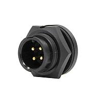 Switchcraft W7381-4PG-P-300 Standard Circular Connector Mini-Con-X Panel, 4-pin 16, Male, PC Tail (0.187 in), Bulk